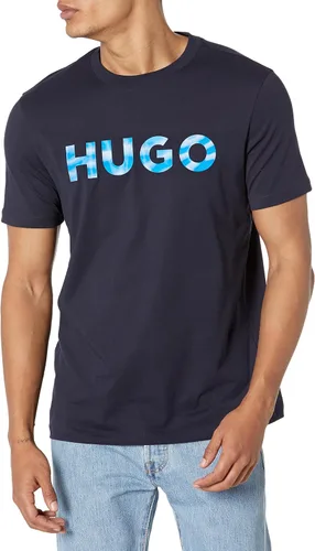 Vista 69 de Hugo Men's Print Logo Short Sleeve T-Shirt Blanco