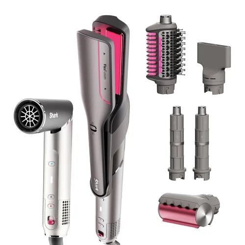 Vista 18 de Secador de pelo Shark FlexFusion con cepillo de pelo Fusion, difusor, estilizador de aire cerámico con rizadores auto-envolventes, placas