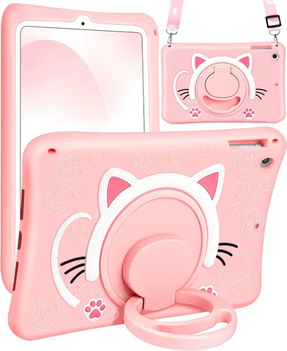 Vista 16 de Wazzasoft Funda para iPad Mini 1/2/3 de 7.9 pulgadas para niñas, linda cubierta de gato negro kawaii, dibujos animados femeninos de gatito