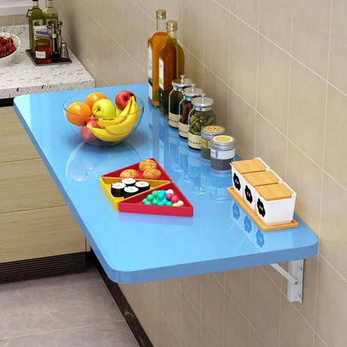 Vista 9 de Mesa plegable de pared, mesa de comedor de cocina, mesa flotante de pared, estante de garaje, escritorio de ordenador para oficina, escritorio
