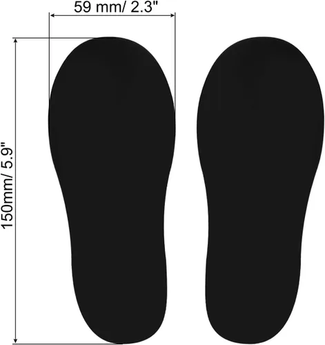 Vista 2 de PATIKIL Adhesivo de huellas de 6 x 2 pulgadas, 8 pares de PVC para suelo de zapatos pequeños para decoración de clase, guía de escaleras, color negro