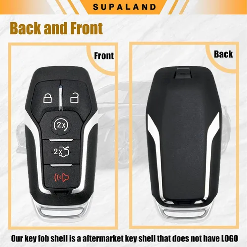 Vista 8 de SUPALAND Funda de llavero de reemplazo para Ford Mustang Fusion Edge Explorer F150 F250 F350 Lincoln MKZ MKX MKC 2014-2017 Control remoto de entrada
