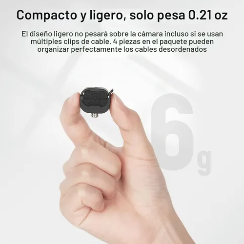 Vista 6 de SmallRig Abrazadera de cámara (4 piezas) para cable HDMI/SDI/Micrófono, Soporte de montaje de bloqueo de cable de cámara DSLR 0.079-0.276 in