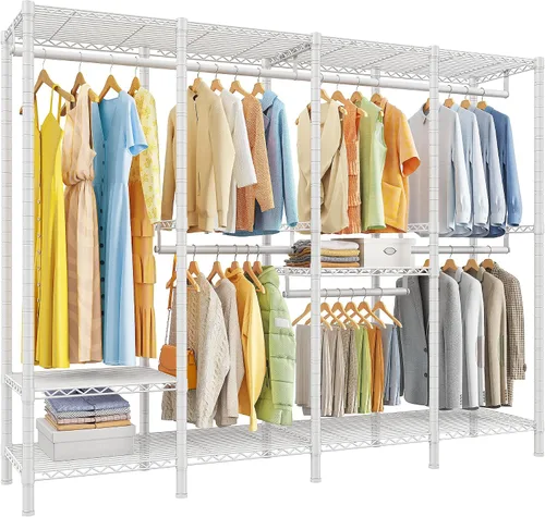 Vista 9 de Raybee Perchero de Ropa de Servicio Pesado Capacidad de Carga 795 LBS Percheros de Ropa Portátiles para Colgar Ropa Perchero Ajustable, 56" An x 16