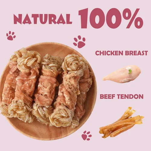 Vista 2 de Tendón de ternera Golosinas para perros con tendón de carne envuelta