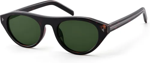 Vista 9 de AZorb Lentes de sol ovalados pequeños retro con diseño de ojo de gato para Tortuga/Marrón degradado
