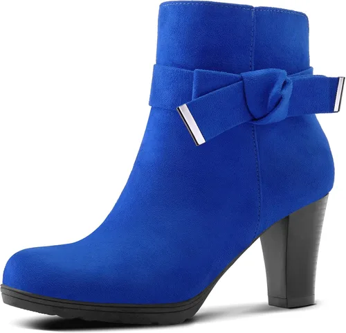 Vista 11 de mysoft Botines de mujer con cremallera y tacón grueso apilado Arco beige