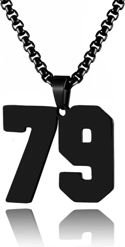 Vista 160 de Collar de Número Dorado para Hombre, Cadena de Acero Inoxidable con Colgante de Número para Atletas, Joyería Deportiva Personalizada para Niños