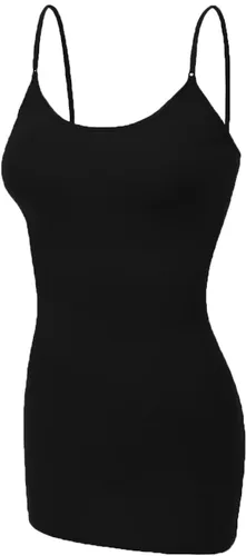 Vista 2 de Emmalise Camisola larga casual básica para mujer, con tirantes ajustables, top en capas