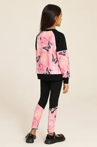 Vista 4 de Danna Belle Conjunto deportivo de 2 piezas con leggings para niñas, talla 5-12