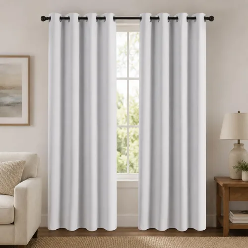 Vista 14 de Aquazolax Cortinas opacas de 45 pulgadas de largo, juego de 2 paneles para guardería, cortinas de tratamiento de ventanas con aislamiento térmico