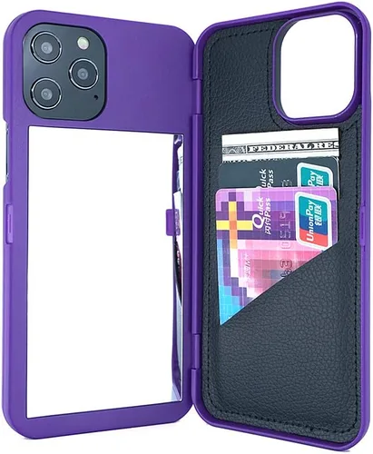 Vista 11 de Funda para iPhone 11 Pro Max, funda tipo cartera de lujo para mujer con tarjetero a prueba de golpes espejo y soporte para Apple iPhone 11 Pro Max