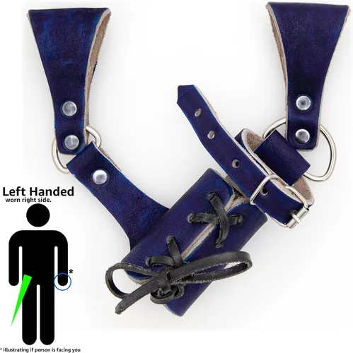 Vista 12 de Armory Replicas™ - Rana espada de cuero hecha a mano – Disfraz medieval LARP hebilla ajustable y cinturón de arma con cable soporte