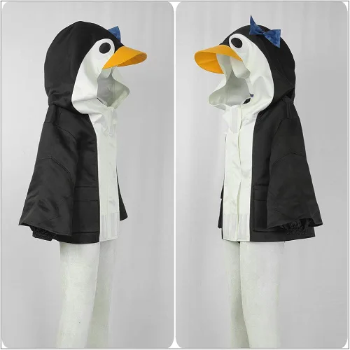 Vista 3 de Cos-Love Disfraz de pingüino de anime con capucha para fiesta de Halloween