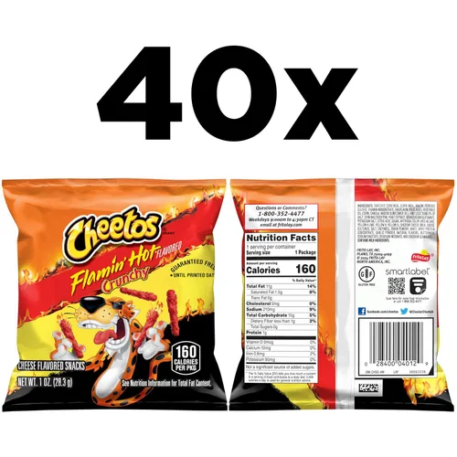Vista 2 de Cheetos Snacks con sabor a queso, Flamin' Hot Crunchy, 1 onza (paquete de 40)
