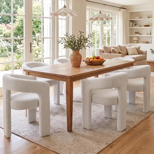 Vista 31 de Silla de Comedor Moderna de Chenille Tipo Barril Tapizada en Tela para Comedor con Brazo, Cómoda Silla Auxiliar de Acento para Cocina/Sala de Beige