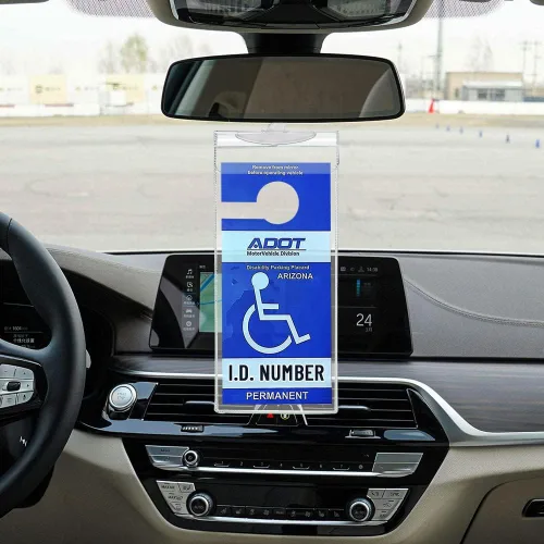 Vista 3 de Porta Placas para Discapacitados para Auto, Juego de 2 Porta Placas Ultra Transparentes de Tamaño Pequeño, Porta Placas para Estacionamiento