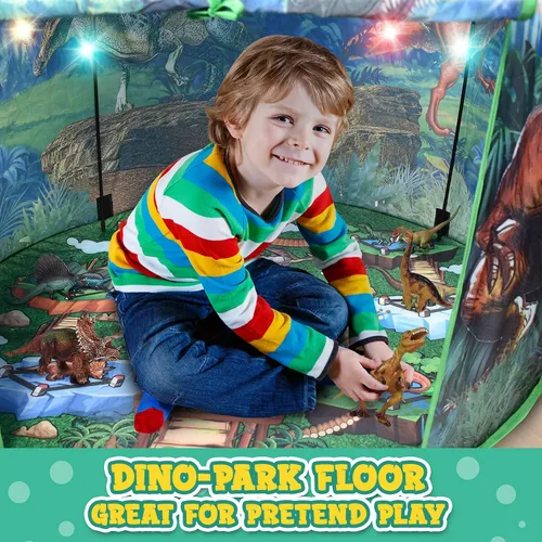 Vista 6 de Tienda de campaña desplegable de dinosaurio para niños de Toy to Enjoy - Perfecta para interiores y exteriores. Tienda de campaña de dinosaurio