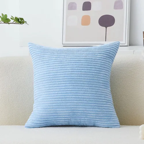 Vista 16 de Home Brilliant Funda de almohada de primavera de 18x18 pulgadas, funda de almohada de terciopelo a rayas para silla y sofá, funda de almohada