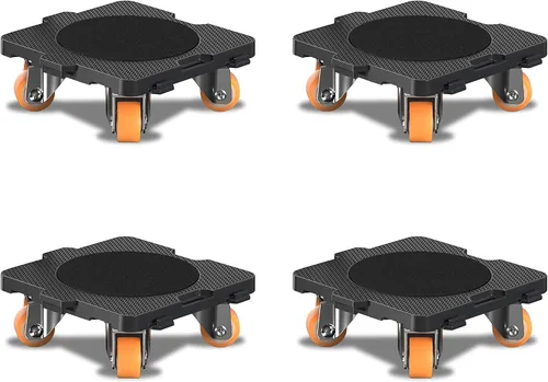 Vista 6 de ONEON Paquete de 4 unidades de plataformas para muebles con ruedas giratorias de 360° interconectables