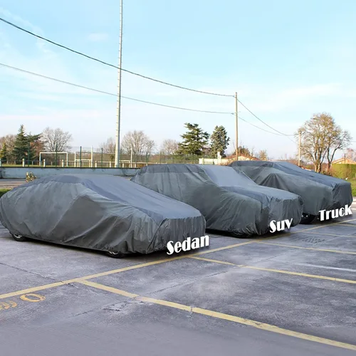 Vista 6 de XCAR - Funda impermeable para automóvil, para todo tipo de clima, se adapta a sedanes de hasta 160 pulgadas Windproof Buckles, Breathable Fabric