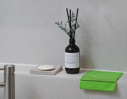 Vista 6 de Toallas exfoliantes de baño coreanas de calidad. Hechas en Corea (verde, 3 piezas)