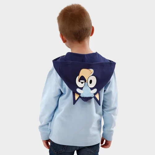 Vista 5 de Bluey Sudadera con capucha con orejas 3D Sudadera con capucha con cremallera Sudadera con capucha de disfraz para niños Edades de 2 a 8 años