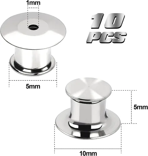 Vista 2 de 10 Piezas de Cierres de Pin de Metal con Soportes de Bloqueo Nickel Plated Copper,convenient to carry, and blend seamlessly behind any pin,No