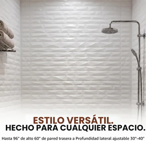 Vista 5 de From Plain To Beautiful In Hours Vista - Paneles de pared para bañera y ducha Surround - Blanco brillante Blanco satinado