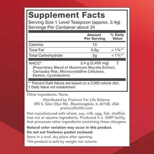 Vista 2 de PROTOCOL FOR LIFE BALANCE AHCC Powder - Suplemento de apoyo para el hígado y el sistema inmunológico* - También puede ayudar al estrés y a