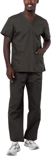 Vista 22 de Adar Uniforms Conjunto de ropa médica unisex universal - Juego de ropa médica unisex con cordón Negro