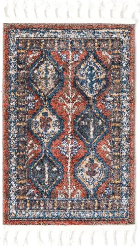 Vista 3 de Unique Loom Aramis Collection - Alfombra de área (2 pies x 3 pies 1 pulgada, rectangular, rojo óxido/azul)