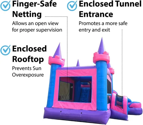 Vista 3 de TentandTable Tobogán acuático inflable para niños de 5 a 12 años, castillo animoso de grado comercial para adultos, casa de salto, incluye soplador