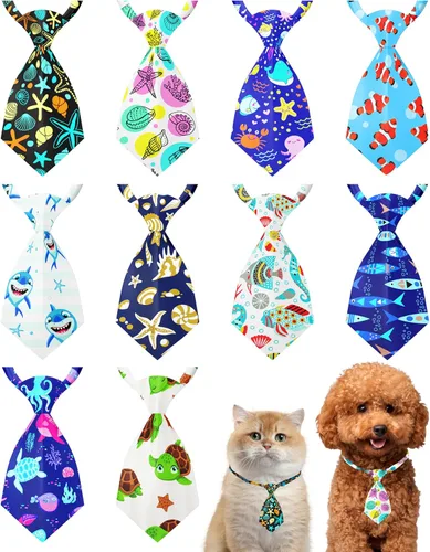 Vista 45 de PET SHOW Paquete de 10 corbatas para perros de feliz cumpleaños, XS