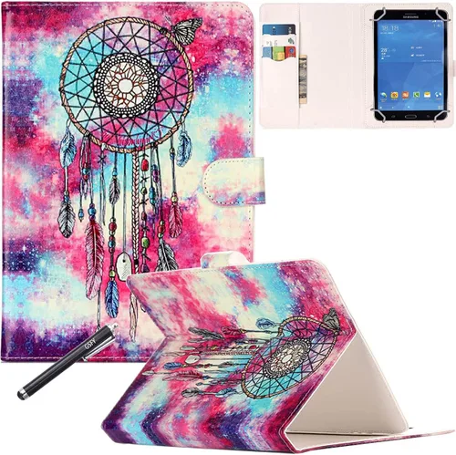 Vista 10 de NewShine - Funda universal de 7.0 pulgadas, diseño de mármol de flores de cuero sintético, plegable, con ranuras para tarjetas y bolsillo
