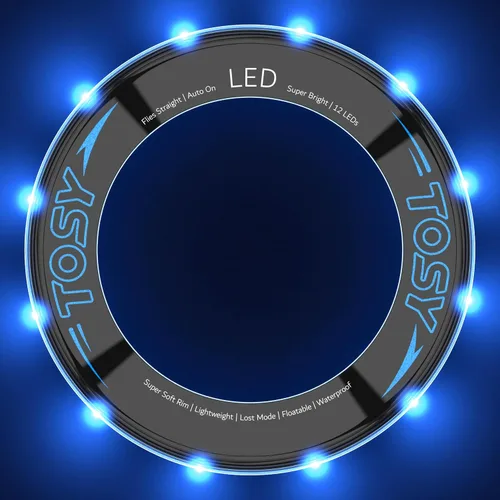 Vista 2 de TOSY Flying Ring - 36 RGB Multicolor or 12 Monocolor LEDs, Super Bright, Lost Mode, Auto Light Up, Camping Essentials for Kid/Teen/Boy/Girl, Safe &