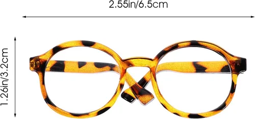 Vista 4 de Toyvian 2 piezas de suministros para muñecas para niños, gafas retro redondas transparentes
