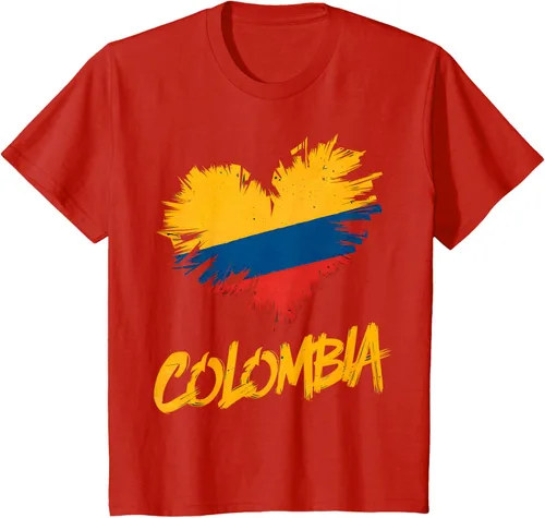 Vista 3 de Camiseta con la bandera del corazón de Colombia