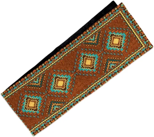 Vista 8 de Kinara Camino de mesa de caballos corriendo - Diseño nativo americano del suroeste - Patrón hermoso y único - Tejido fino de 12.25 x 72 pulgadas.