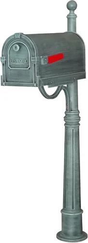 Vista 10 de Buzón Savannah con poste Ashland - Buzón negro con poste de aluminio - SCS-1014_SPK-600-BLK