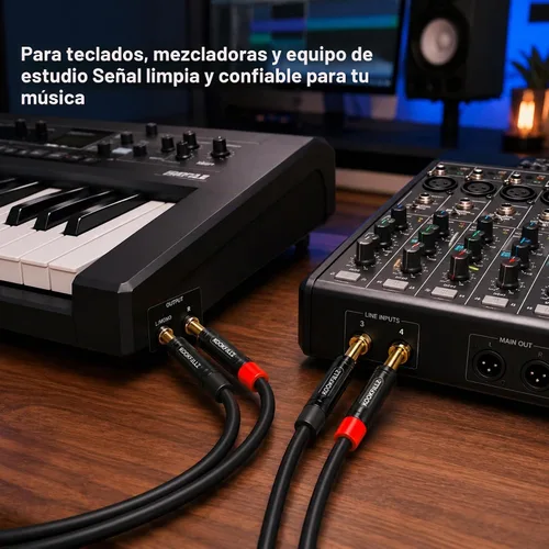 Vista 5 de Cable de altavoces, TRS equilibrado de 6 pies 1/4 ", paquete de 2
