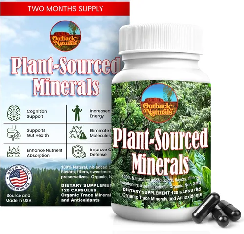 Vista 8 de Minerales de origen vegetal, 60 cápsulas, minerales orgánicos naturales y antioxidantes que apoyan el sistema inmunológico y digestivo, promoviendo
