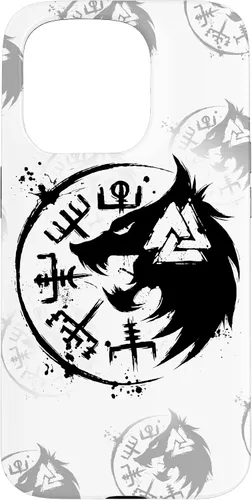 Vista 14 de iPhone 14 Plus Fenrir Wolf Fenris-Wolf - Viking Vegvisir Valknut Case