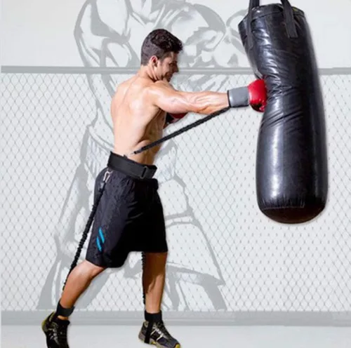 Vista 8 de Bandas de resistencia de velocidad y agilidad para entrenamiento vertical de salto en cuclillas boxeo MMA Taekwondo Karate Bounce Softbol Baloncesto