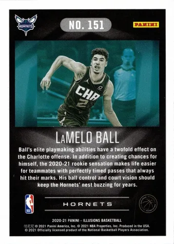 Vista 2 de Tarjeta de novato de Panini Illusions de baloncesto #151 LaMelo Ball 2020-21