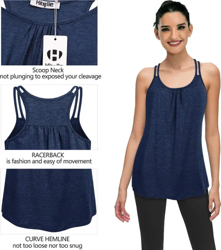 Vista 6 de Hibelle Camiseta sin mangas para mujer con cuello redondo y espalda cruzada