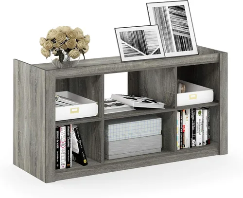 Vista 31 de Furinno PELLI - Estantería de 2 cubos con cubos abiertos y cerrados, armario organizador de almacenamiento de 2 x 1, 12.2 x 11.6 x 24.2, para sala