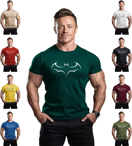 Vista 3 de ReedCA Black Bat - Camiseta de culturismo para hombre, camiseta de entrenamiento de gimnasio, camisas de entrenamiento de moda, camisa hipster