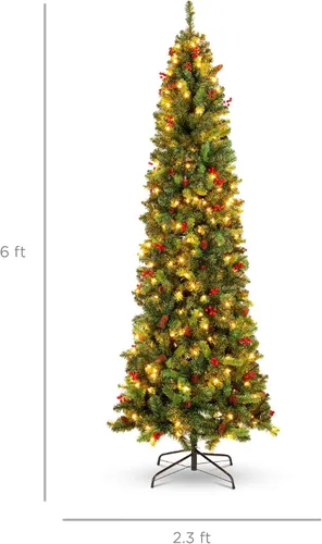 Vista 7 de Best Choice Products - Arbol de navidad delgado iluminado