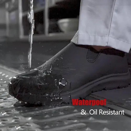 Vista 2 de Zapatos de trabajo antideslizantes para hombres y mujeres丨Impermeable y resistente al aceite Chef Servicio de Alimentos Zapatos de Trabajo